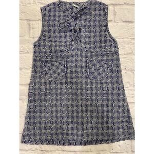 JCPenney Girl’s Jumper School Vintage Size 8 Blue White Overall Dress Lace Up
